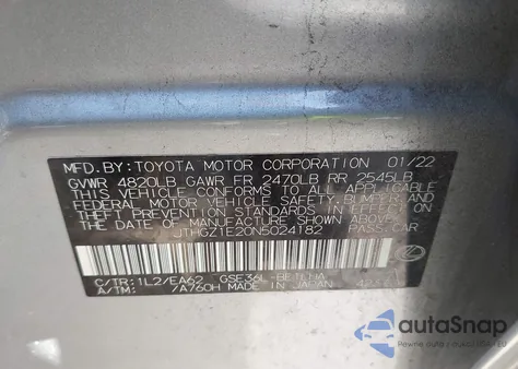 2022 Lexus Is 350 F Sport z USA, uszkodzony, nr VIN JTHGZ1E20N5024182